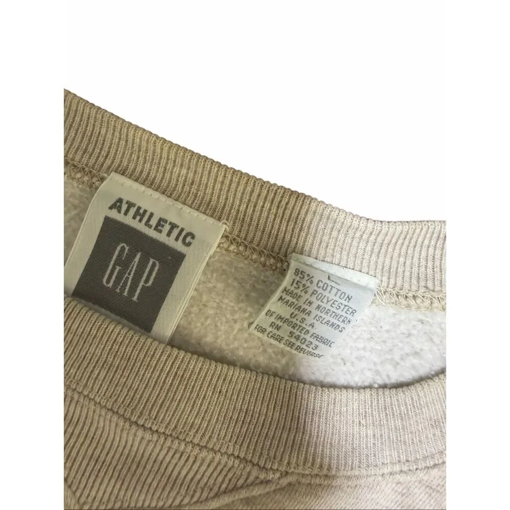 Vintage Gap Sweatshirt Large Heather Gray Made In USA 90s Cotton Blend Over Siz